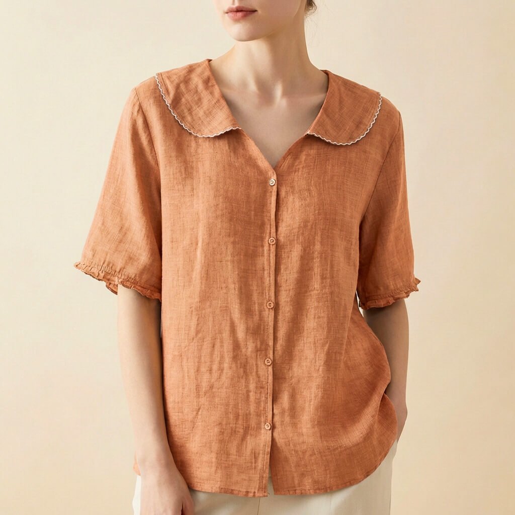 Clara Cotton-Linen Blouse  - By Qivii