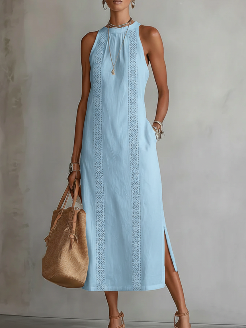 Jimena | Relaxed Lace White Maxi Dress by Qivii