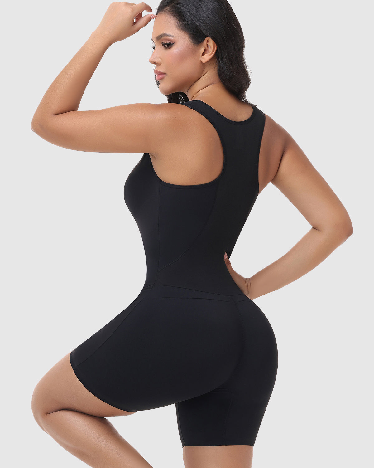 U Neck Racerback Bodysuit Tummy Control Butt Lifting Full Body Shapewear