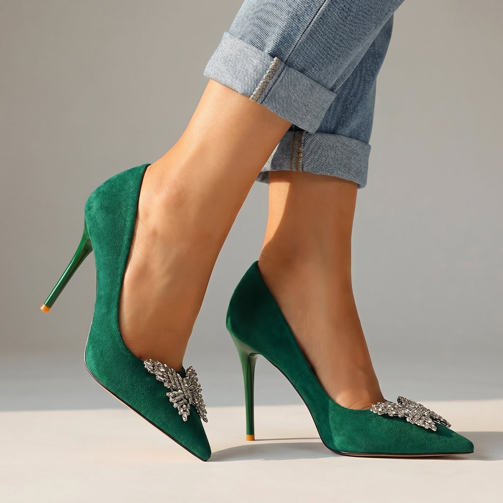 Patricia Crystal Bow Pumps