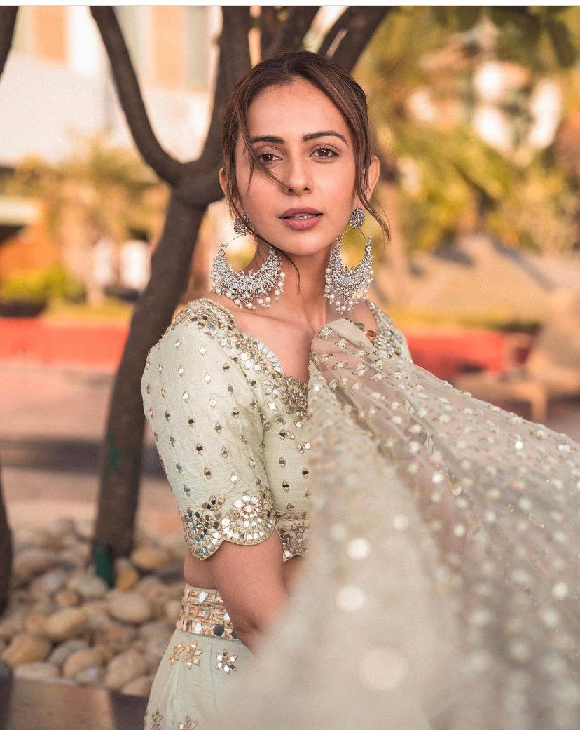 Mulberry silk lehnga with paper mirror work & zari work | Ready To Wear - qivii