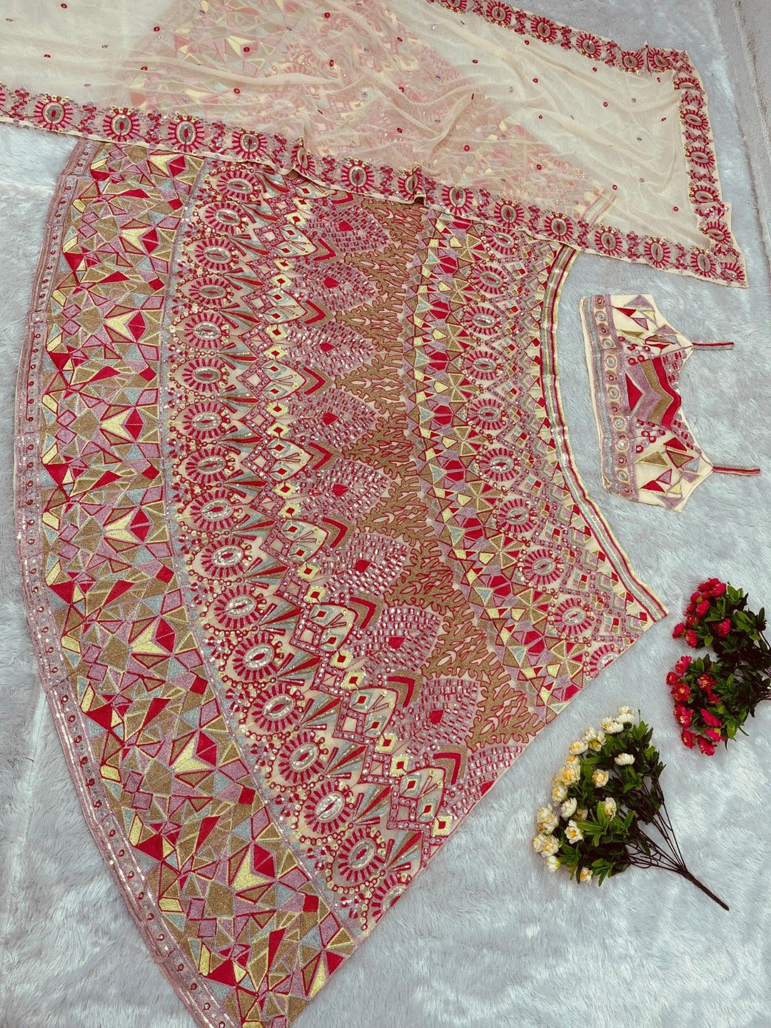 Pink Color Georgette With Sequence work Designer Lehenga Choli | Readyto wear - qivii