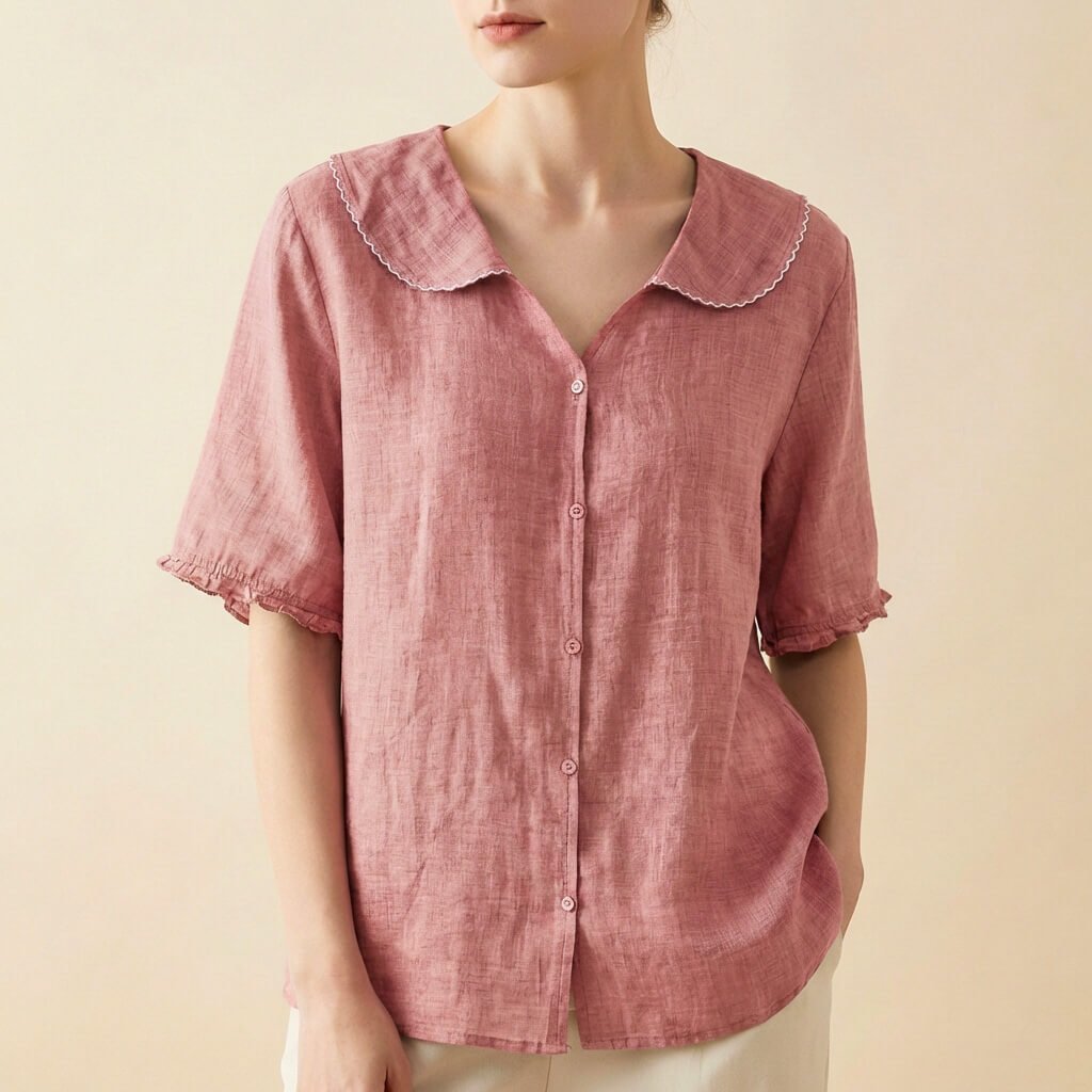 Clara Cotton-Linen Blouse  - By Qivii