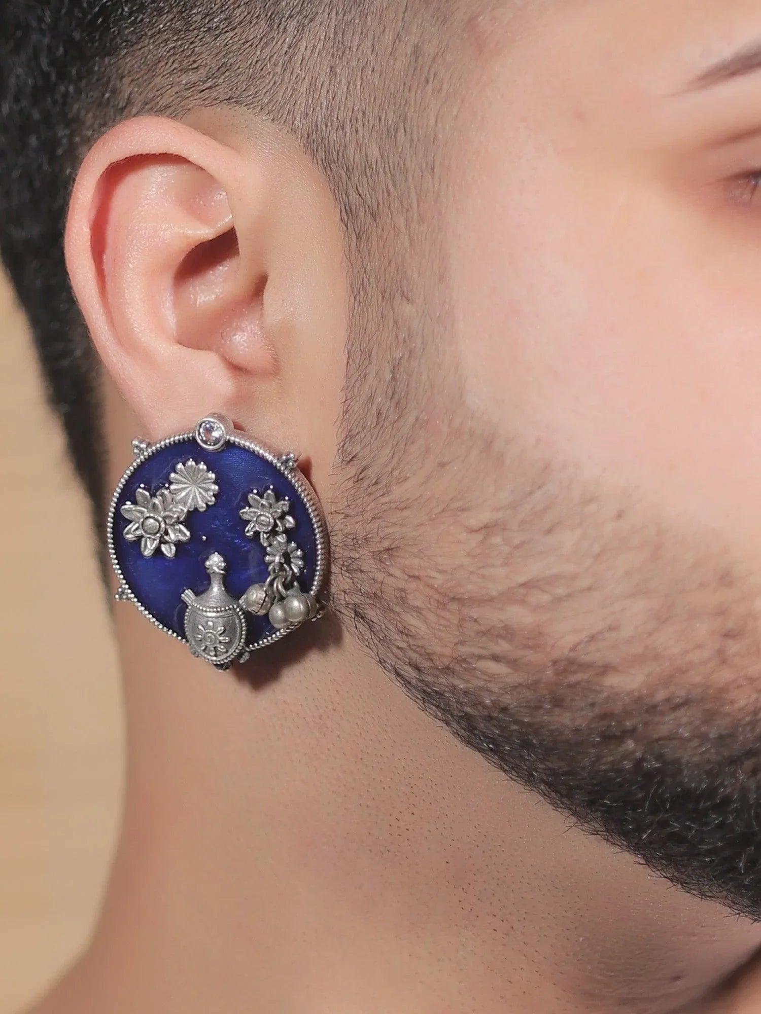 Sanjukta Blue Oxidized Tops