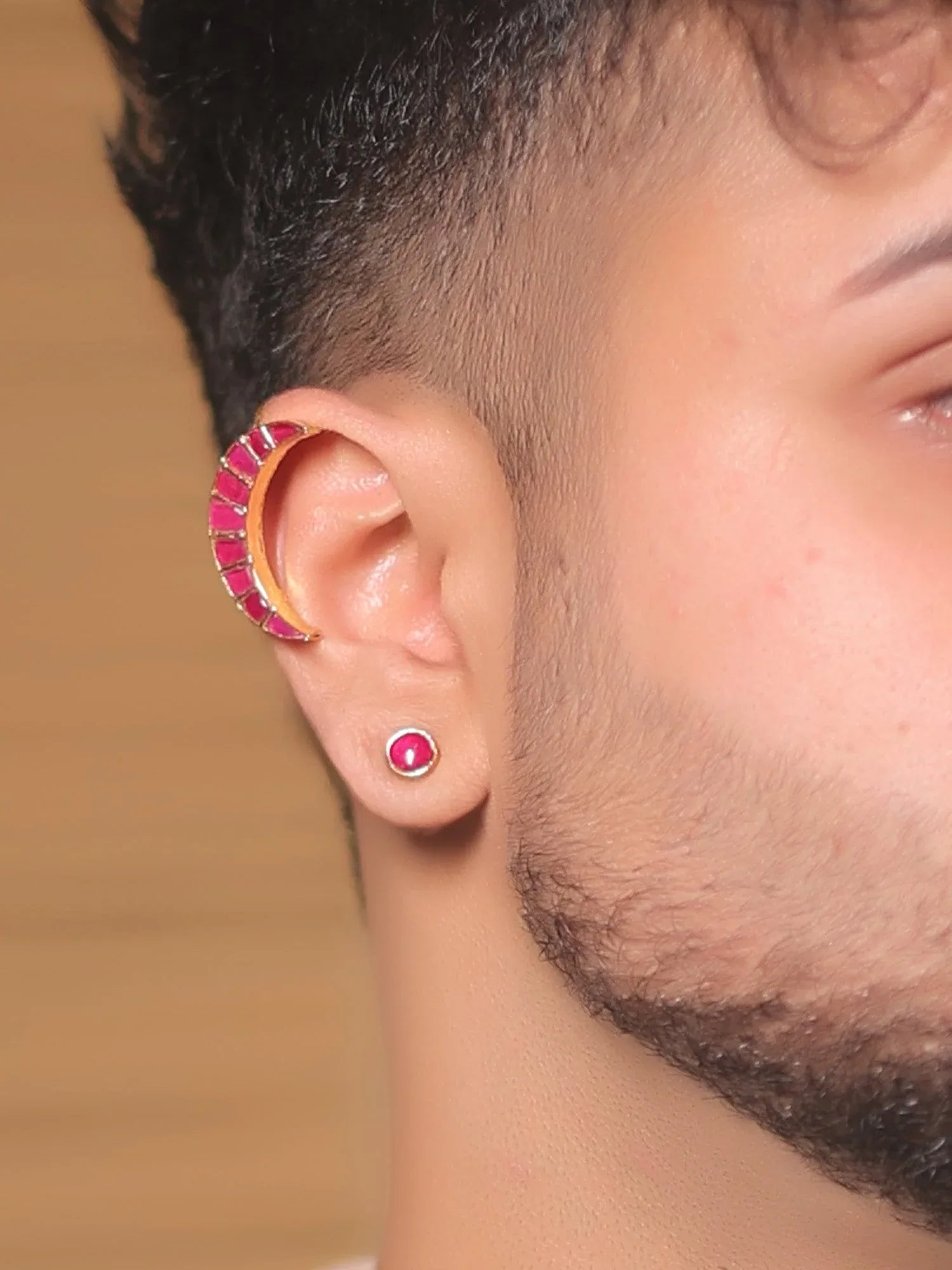 Malhar Ruby Kundan Earcuff With Stud