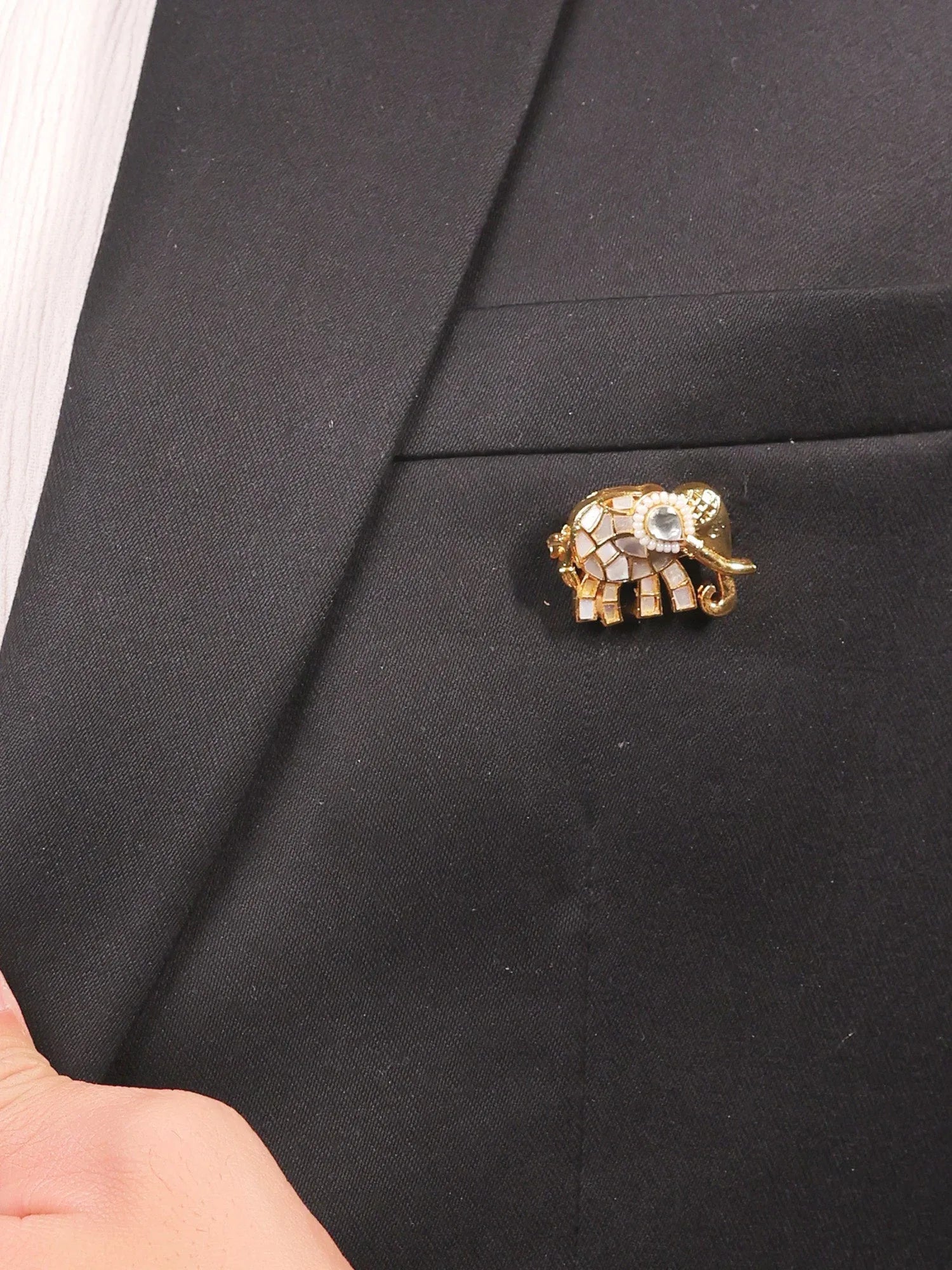 Satrupa White Elephant Brooch