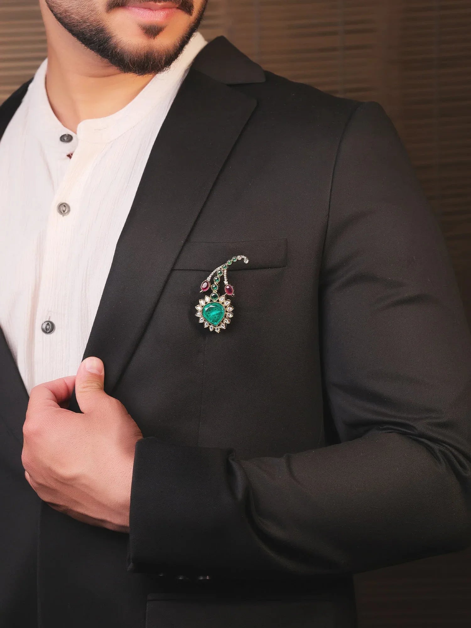 Umang Green Men's Brooch