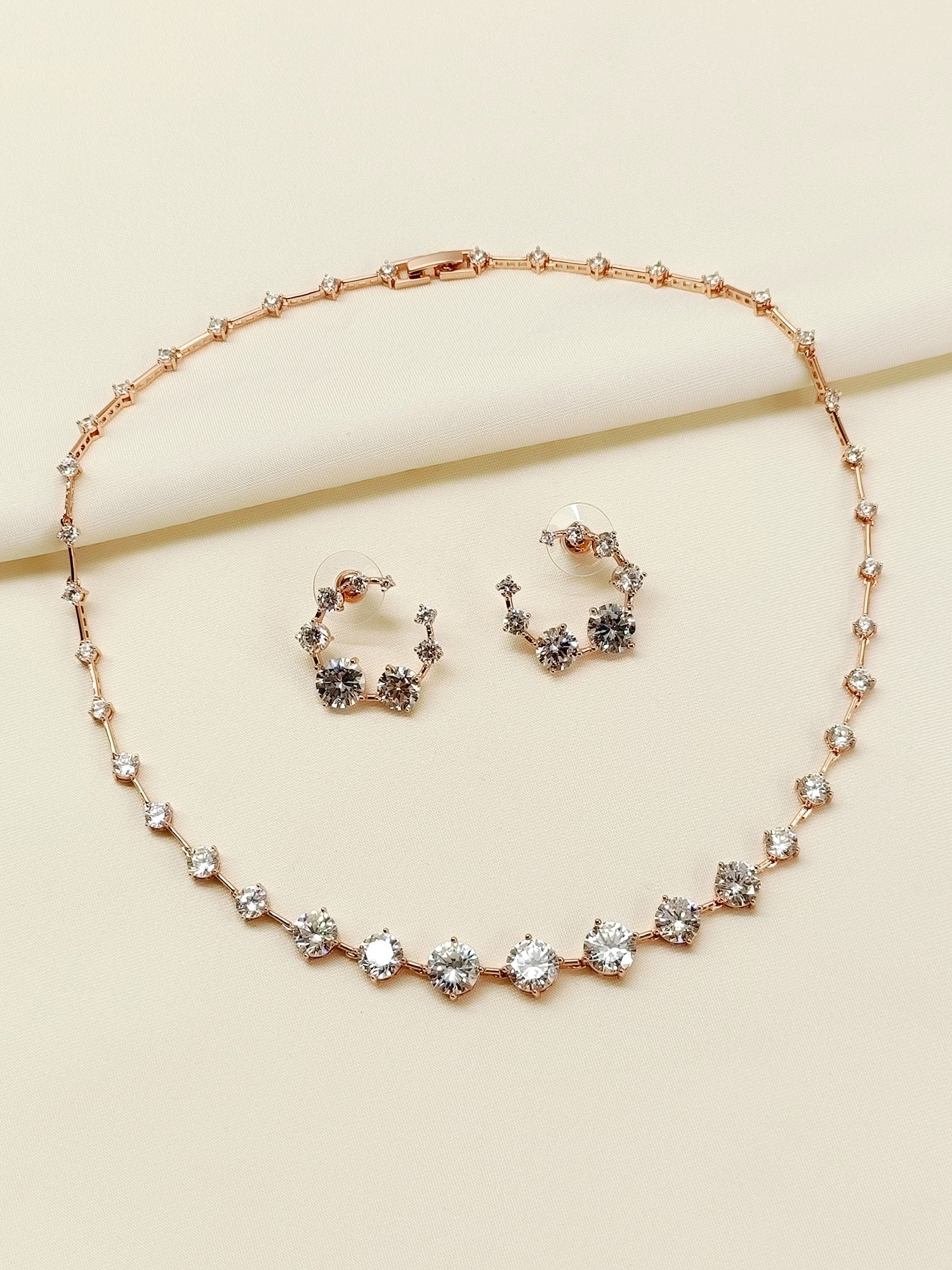Laney Rose Gold American Diamomd Necklace Set