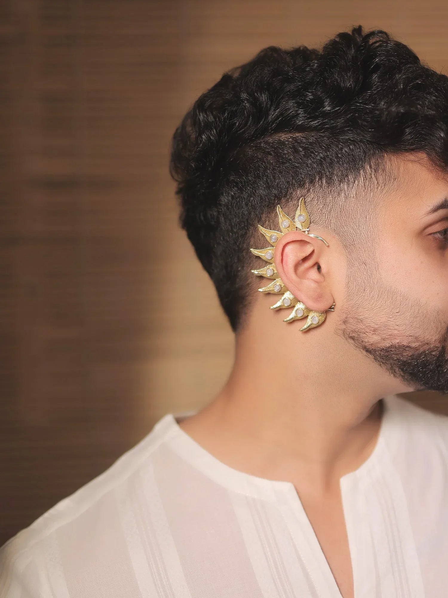 Sabine White Western Earcuffs