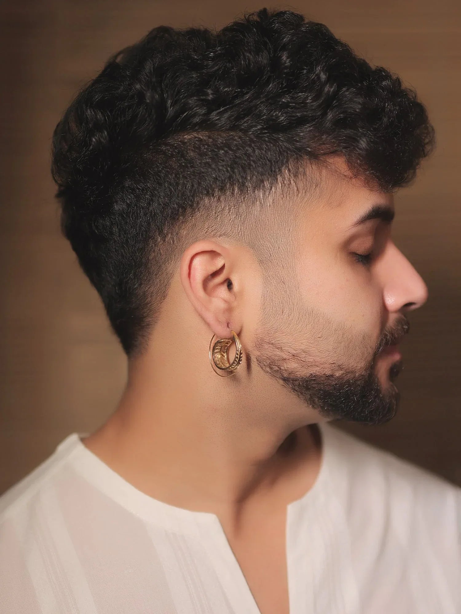 Rukhsaar Golden Western Earrings