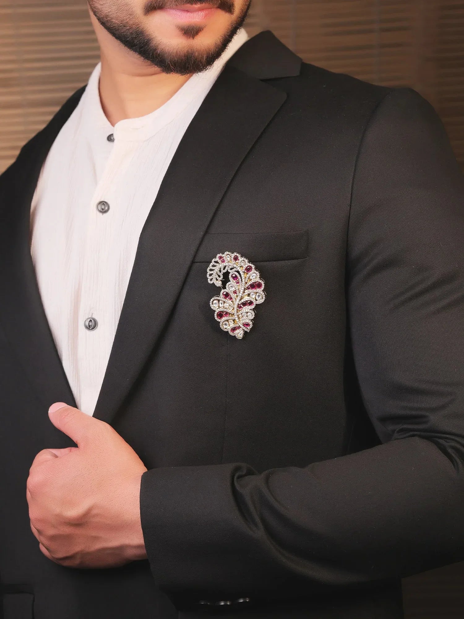 Sarvesh Ruby Men's Brooch