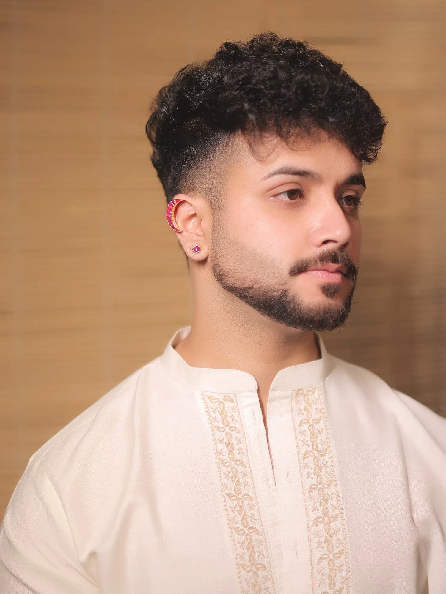 Malhar Ruby Kundan Earcuff With Stud