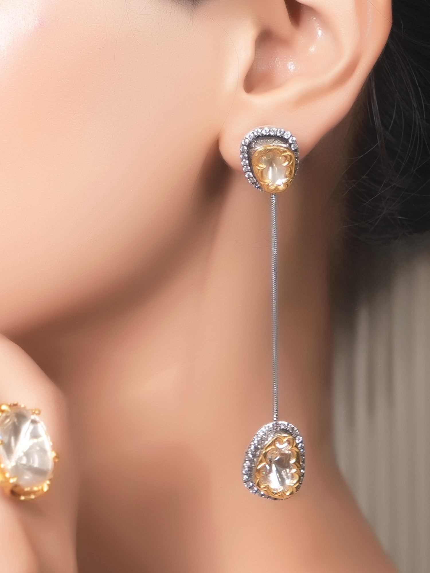 Nizami 92.5 Silver Moissonite Earring