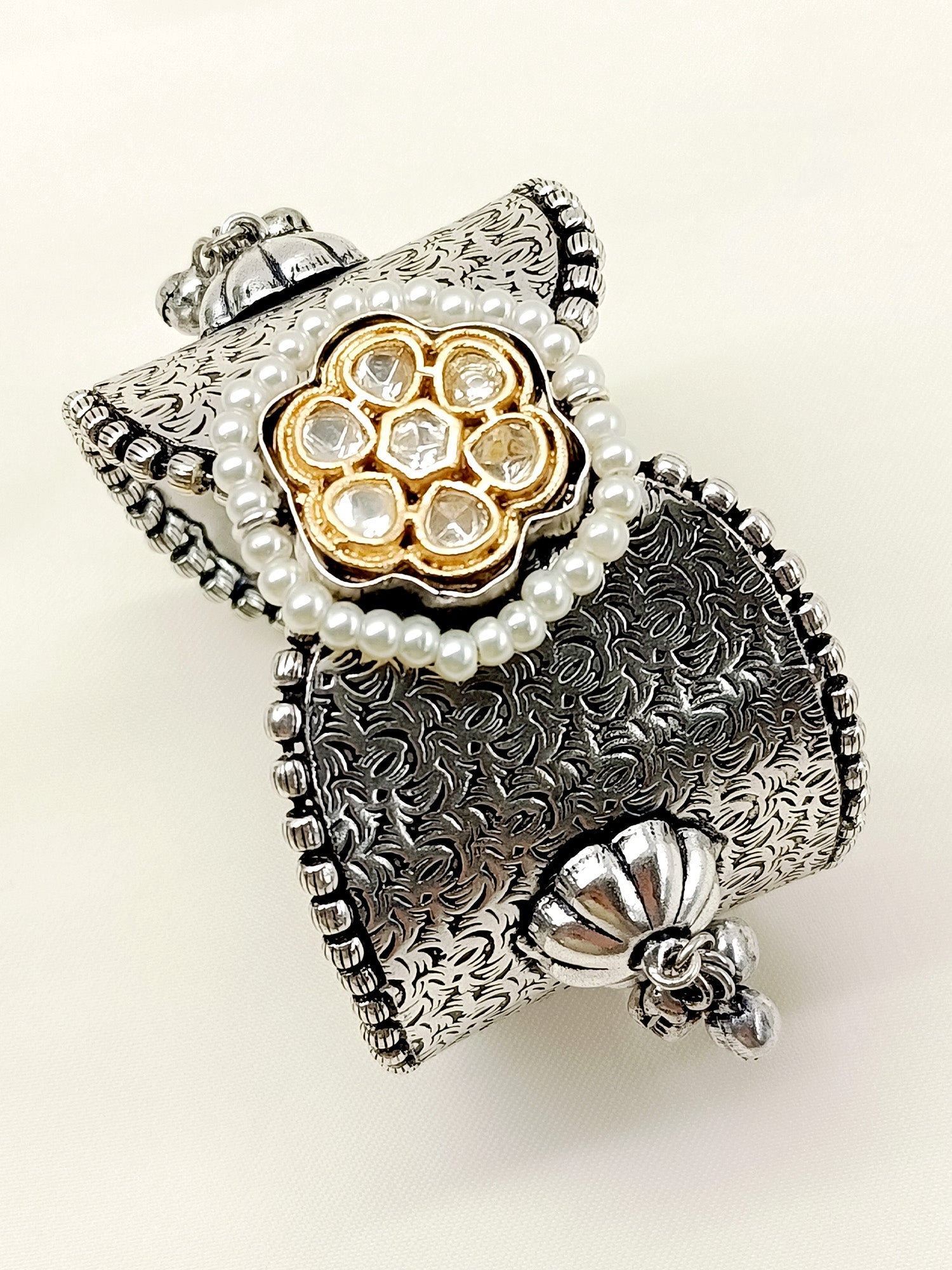 Adelaide White Oxidized Bracelet