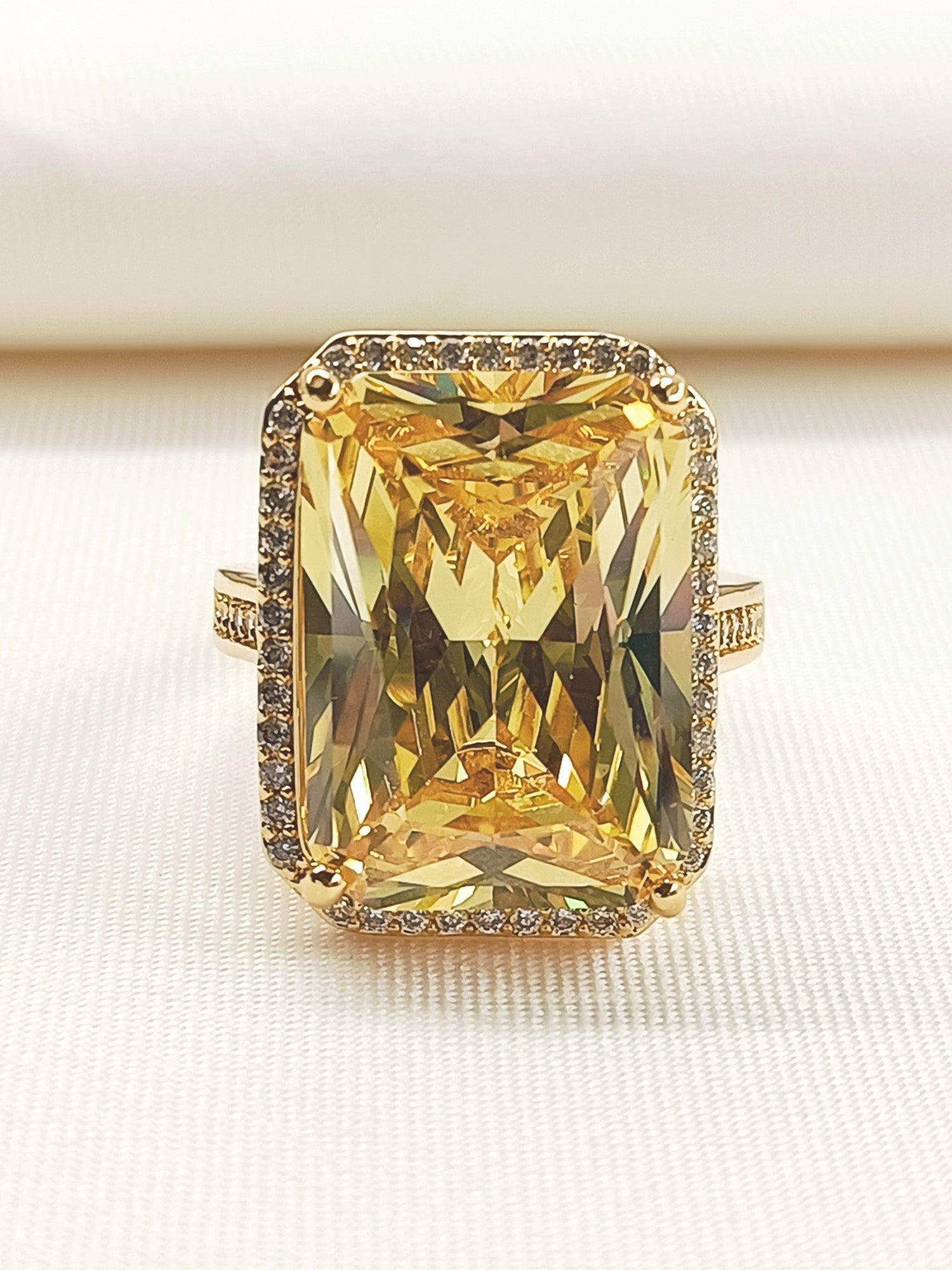 Farisha Yellow American Diamond Finger Ring