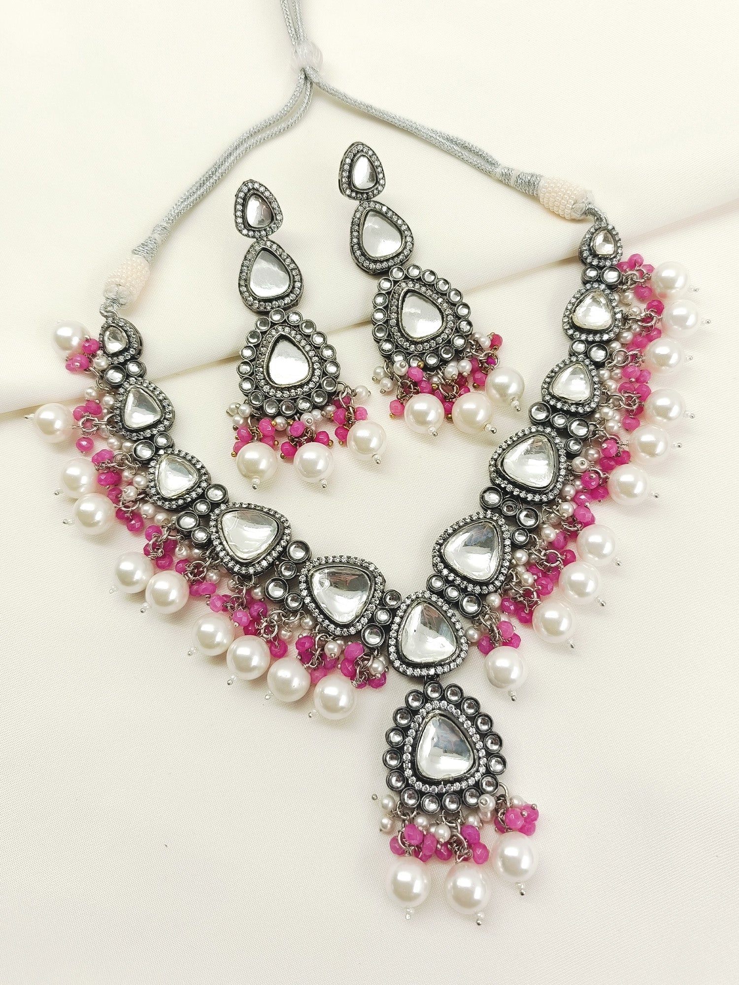 Poornima Pink Kundan Necklace Set
