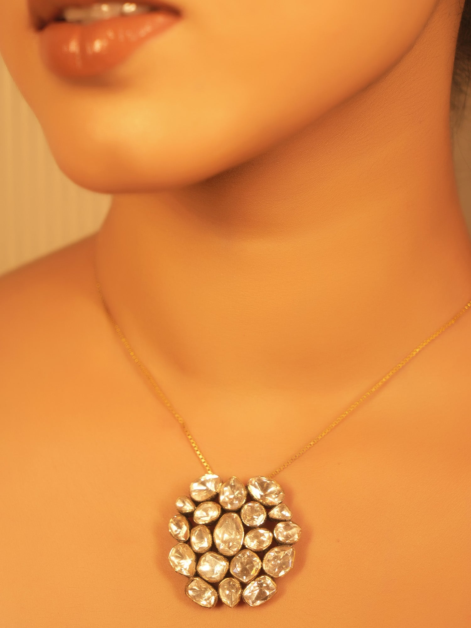 Merry 92.5 Silver Moissonite Pendant Set