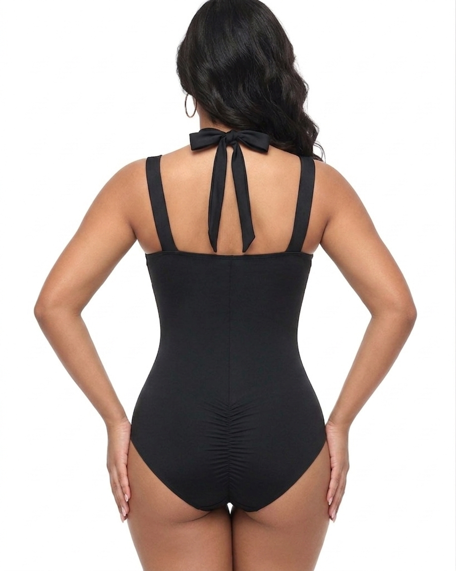 Neckband style Butt Lift One-Piece Swimsuit  - By Qivii