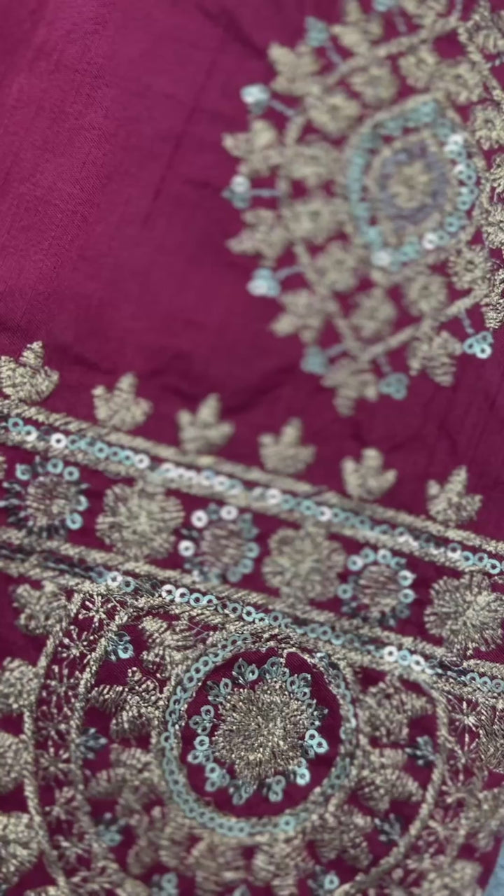 Maroon Jalpari Silk Lehenga with Embroidery Work