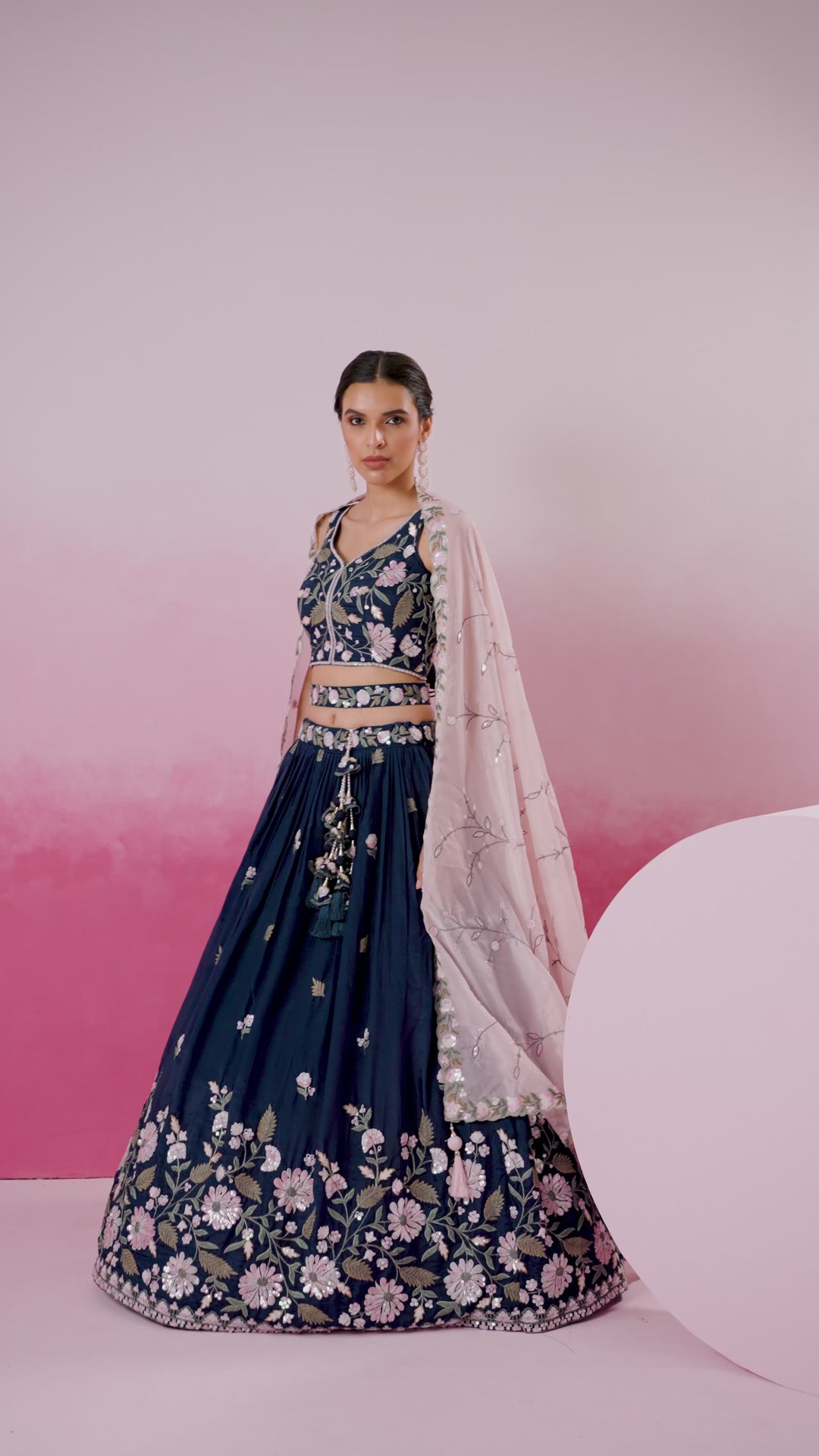 Organza Semi-Stitched Lehenga Choli