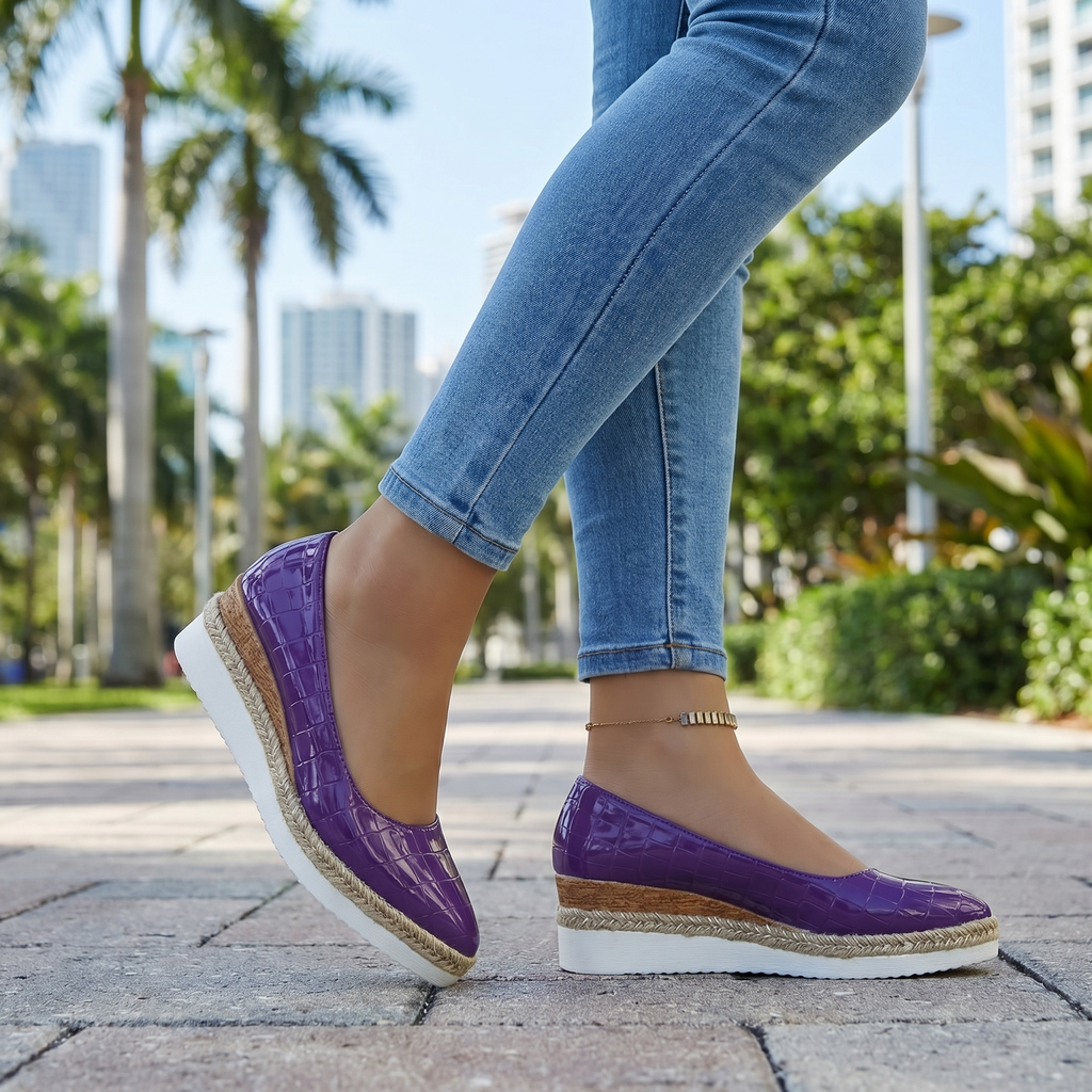 Aria Croc Espadrille Heels