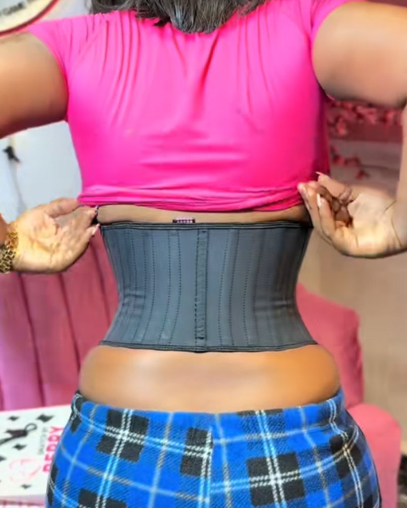 Latex Waist Trainer 25-Steel Boned Binders Corset  - By Qivii