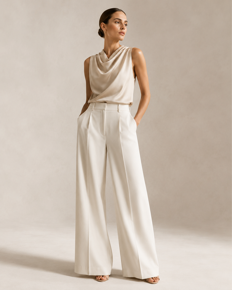Draped Cream Top