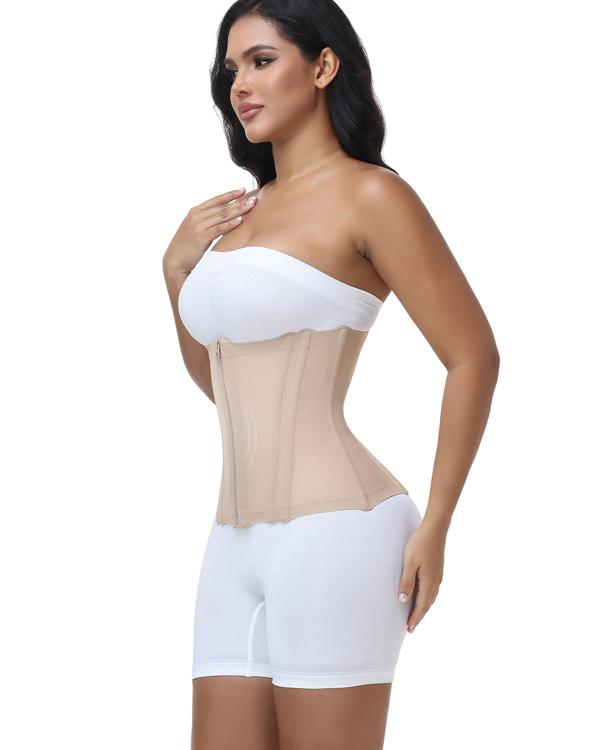Hourglass Tummy Control Zipper Waist Trainer Faja Corset
