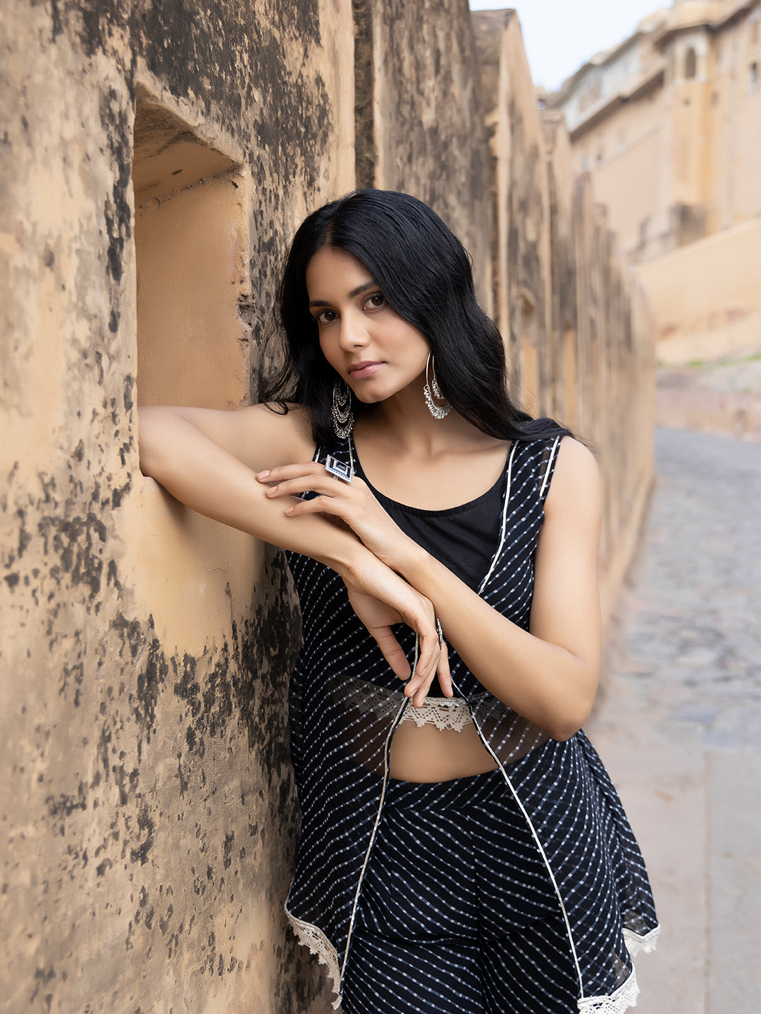 Nihira Black Leheriya Sharara Set  - By Ragavi - qivii