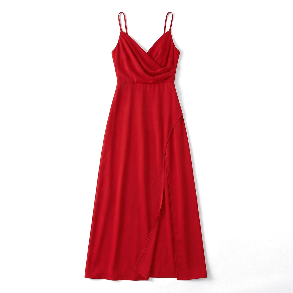 Elara V-Neck Slit Dress