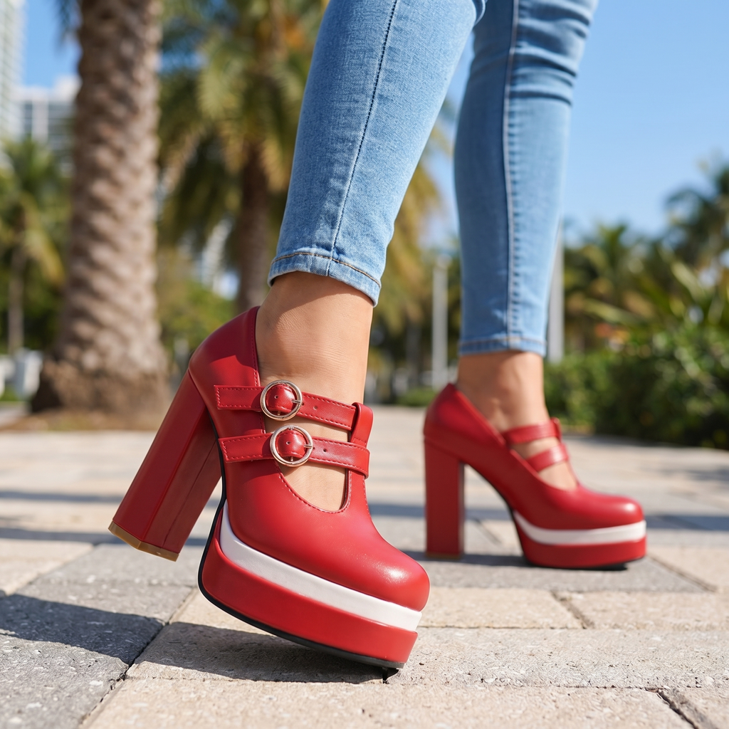 Nichole T-Strap Platform Heels