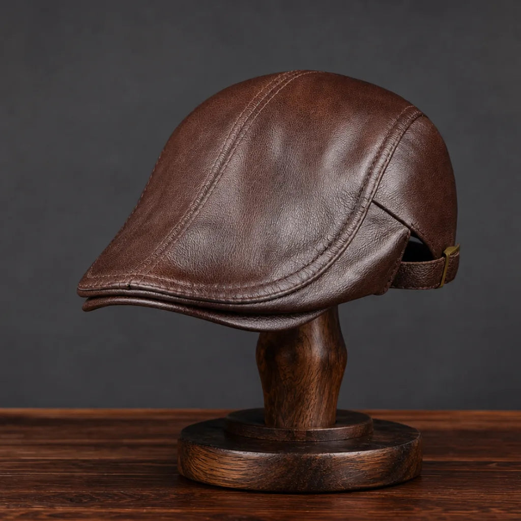 Reed Leather Flat Cap