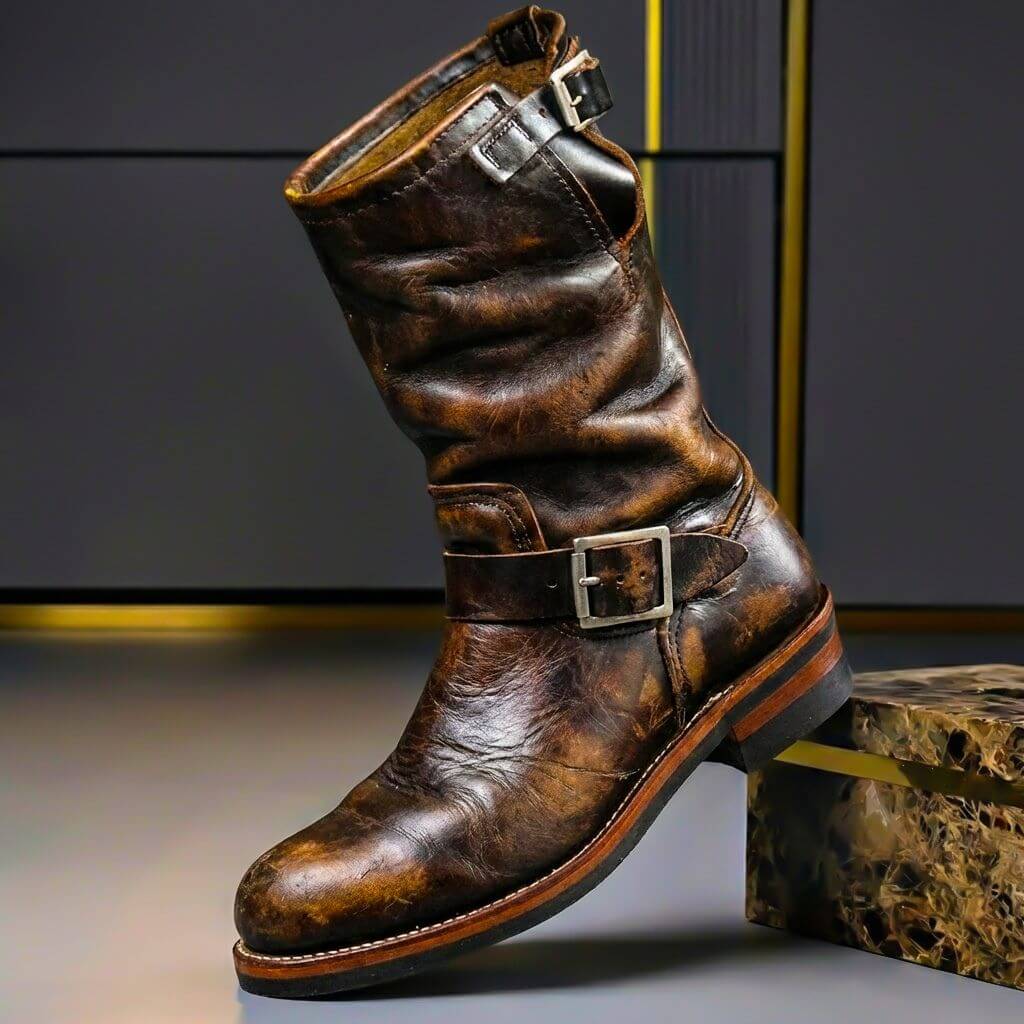 Sullivan Vintage Leather Boots  - By Qivii