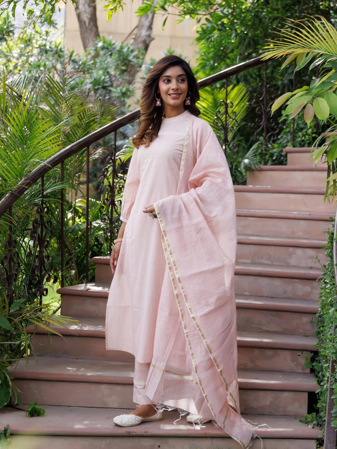 Rose Smoke Kurta Set - qivii