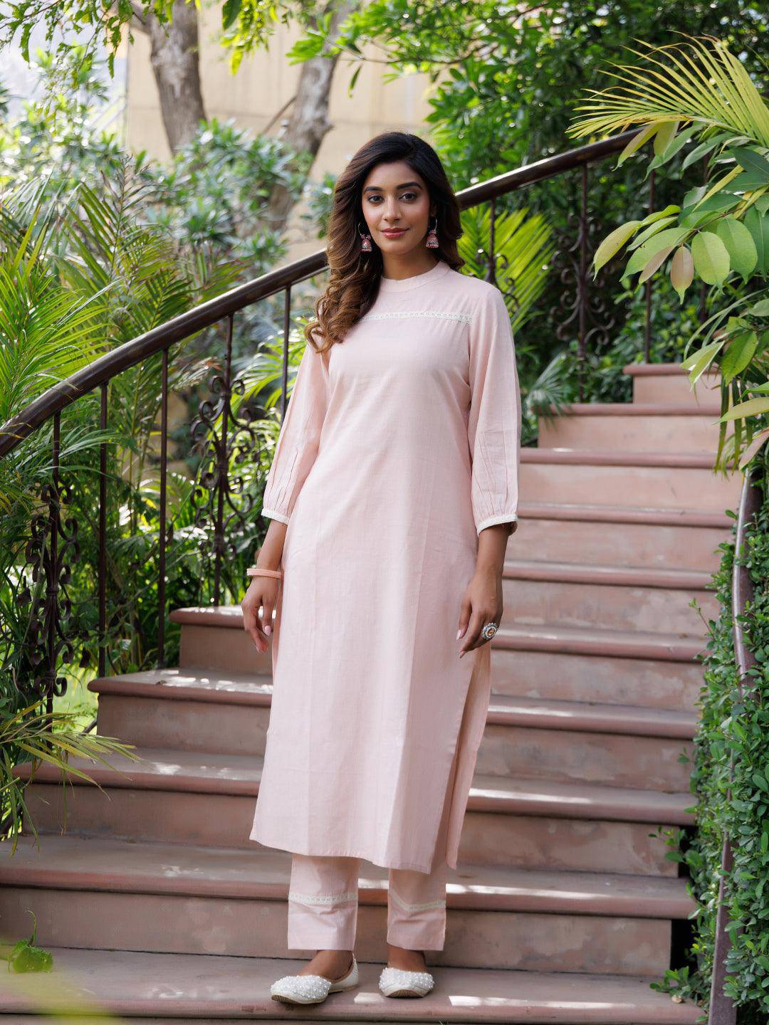 Rose Smoke Kurta Set - qivii