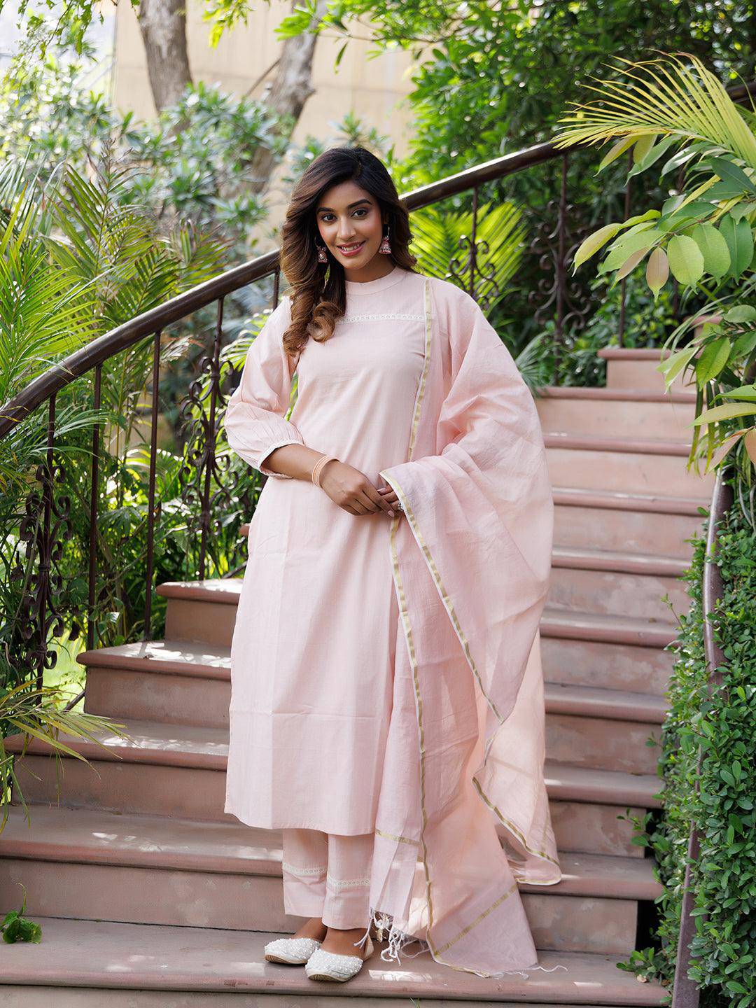 Rose Smoke Kurta Set - qivii