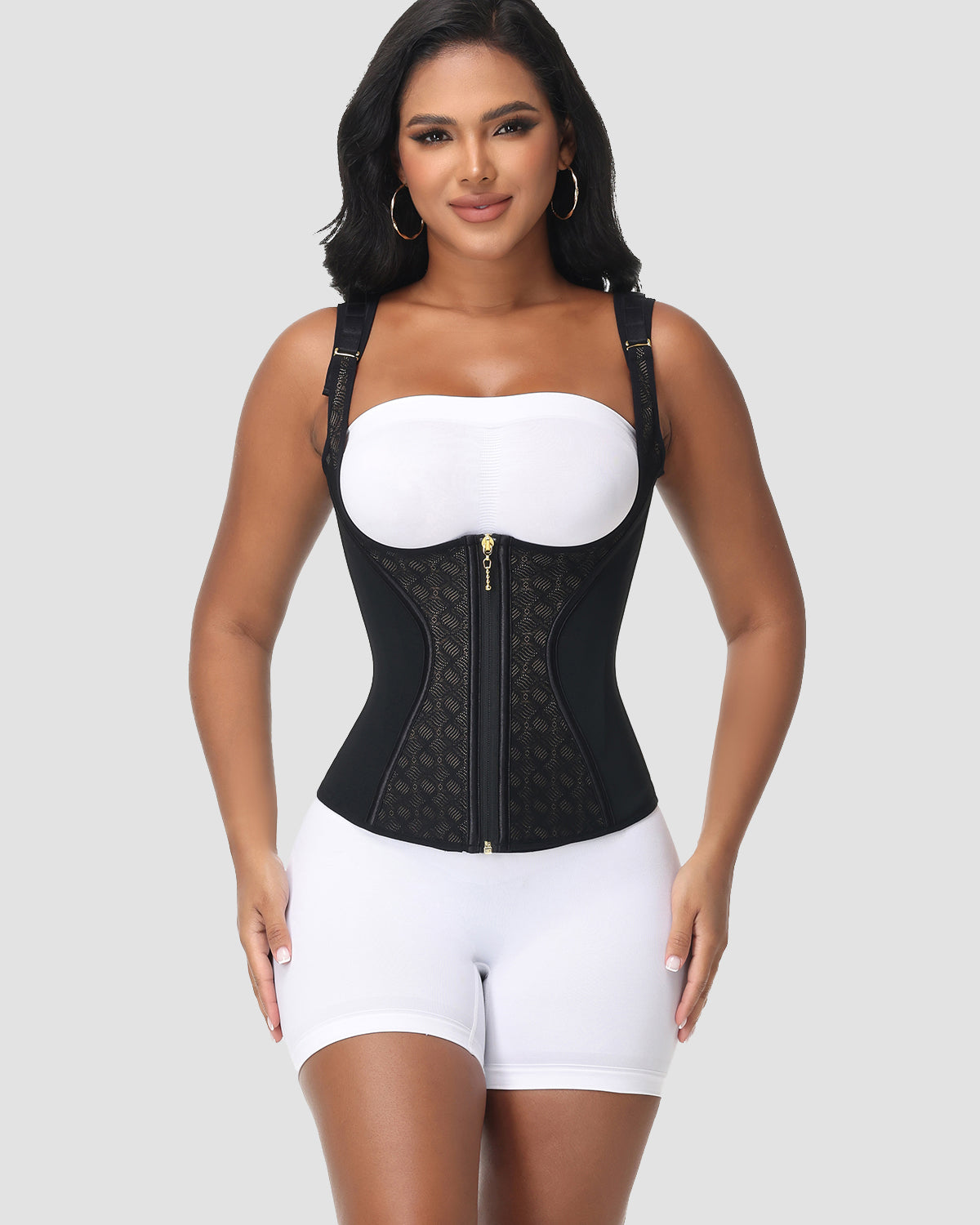 Full Coverage Double-Layer Tummy Control Waist Trainer Vest With Bra