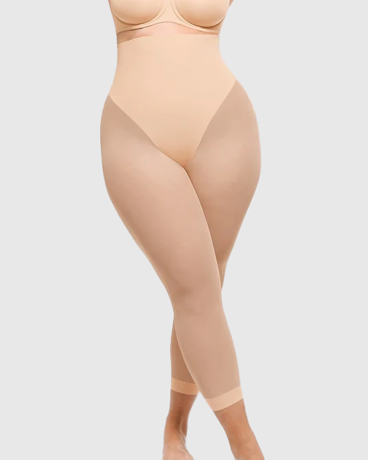 Seamless Tummy Control Butt-Lifting Shaping Mesh Capri Leggings