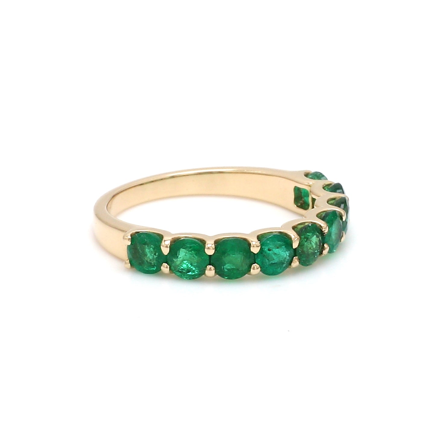 Emerald Round Half Eternity Ring