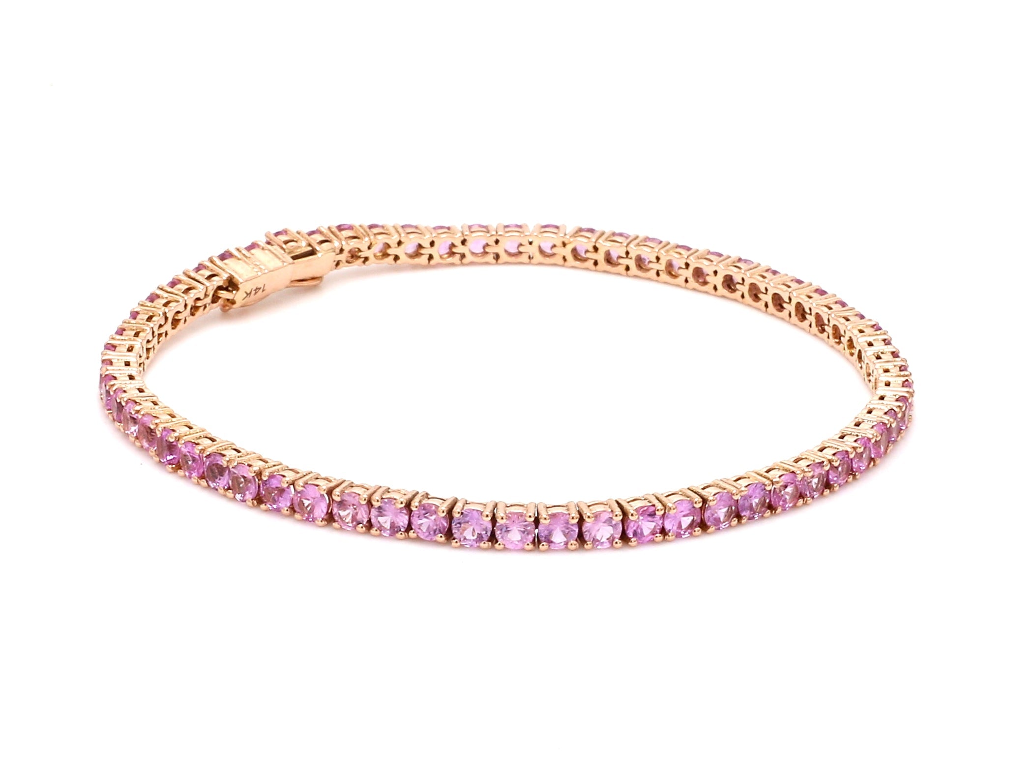 Pink Sapphire 2.50MM Round Bracelet