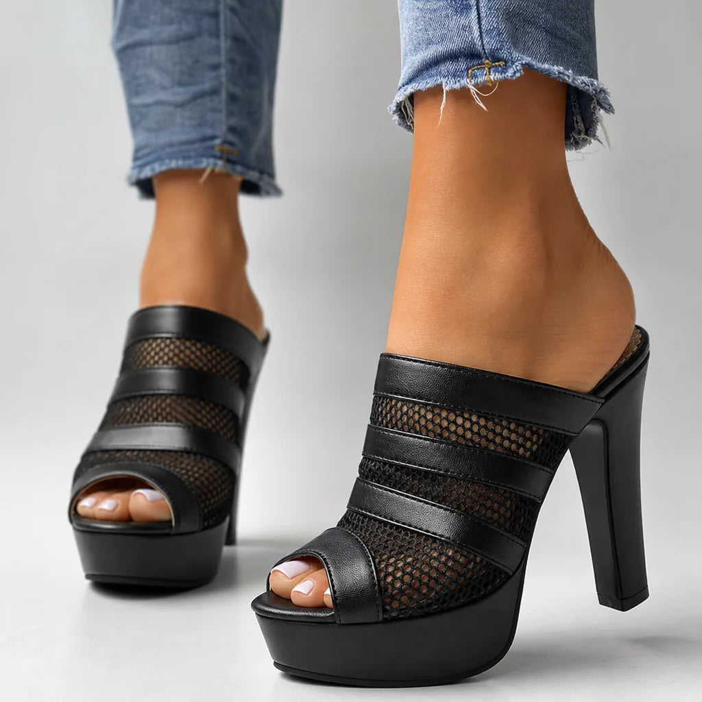 Sabine | Womens Platform Slide Sandals Heels