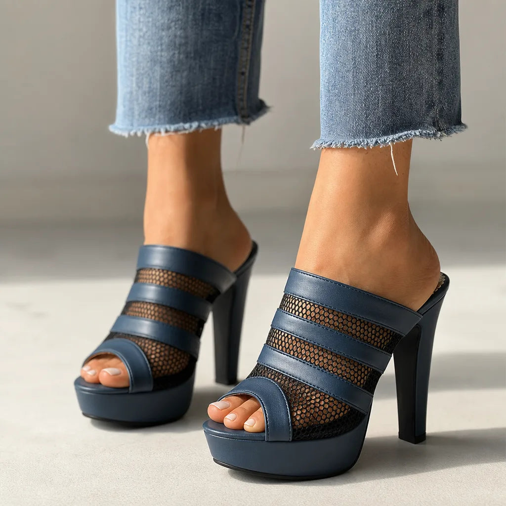 Sabine | Womens Platform Slide Sandals Heels