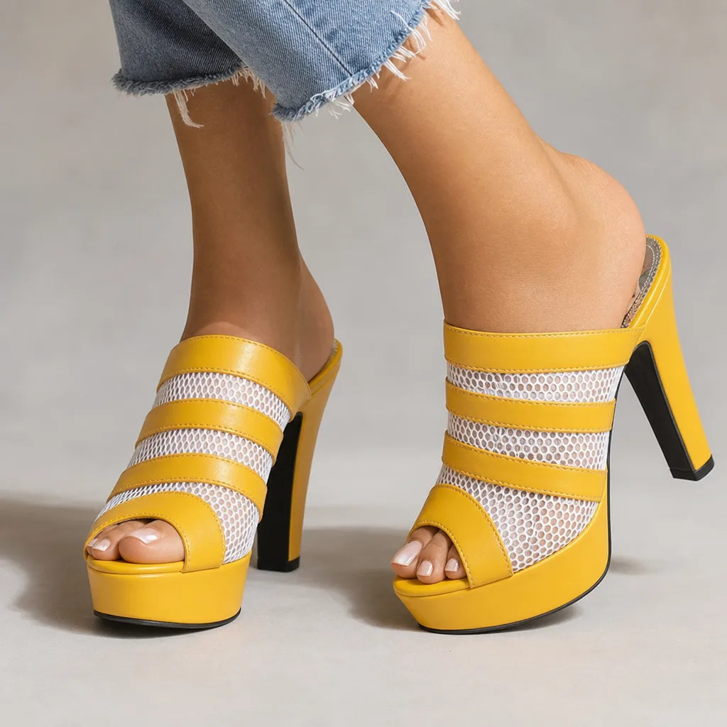 Sabine | Womens Platform Slide Sandals Heels