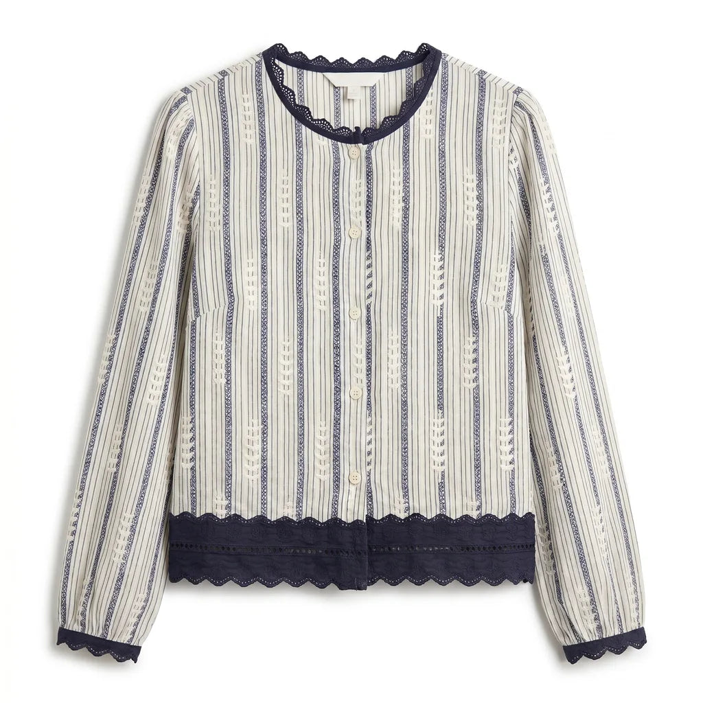 Sadie Striped Lace Blouse
