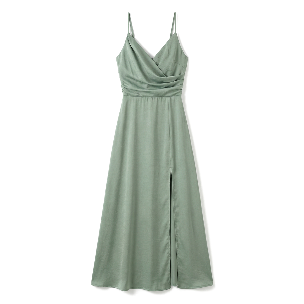 Elara V-Neck Slit Dress