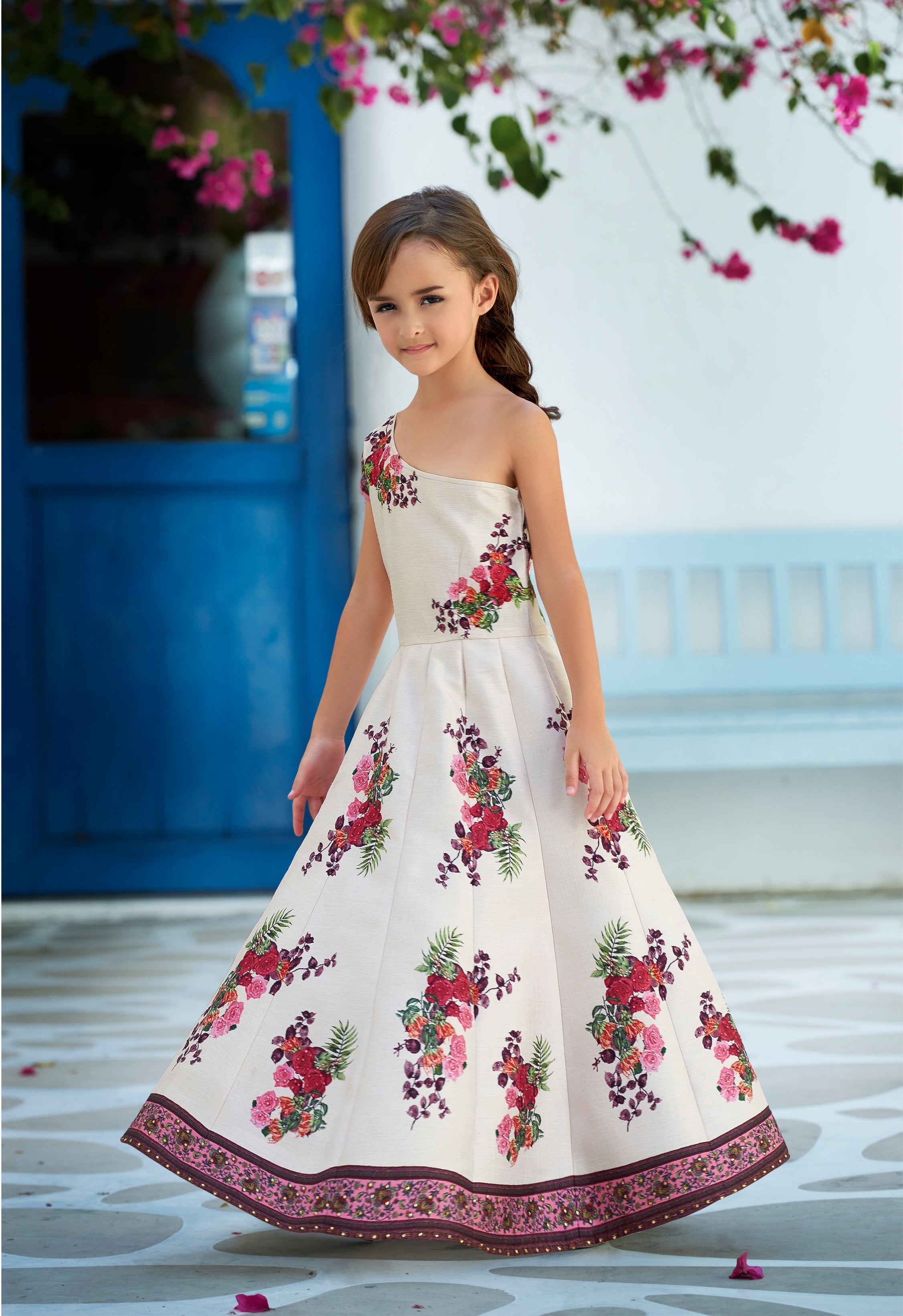 Fanciful Fantasy Khadi Mono Silk Lehenga for Kids - qivii