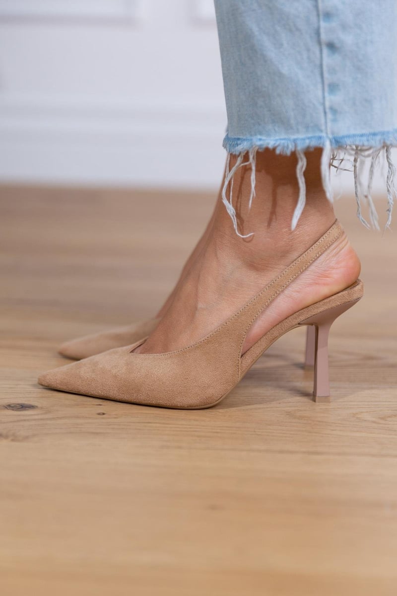 Marlena™ | Nude open hakken met fijne hak  - By Qivii