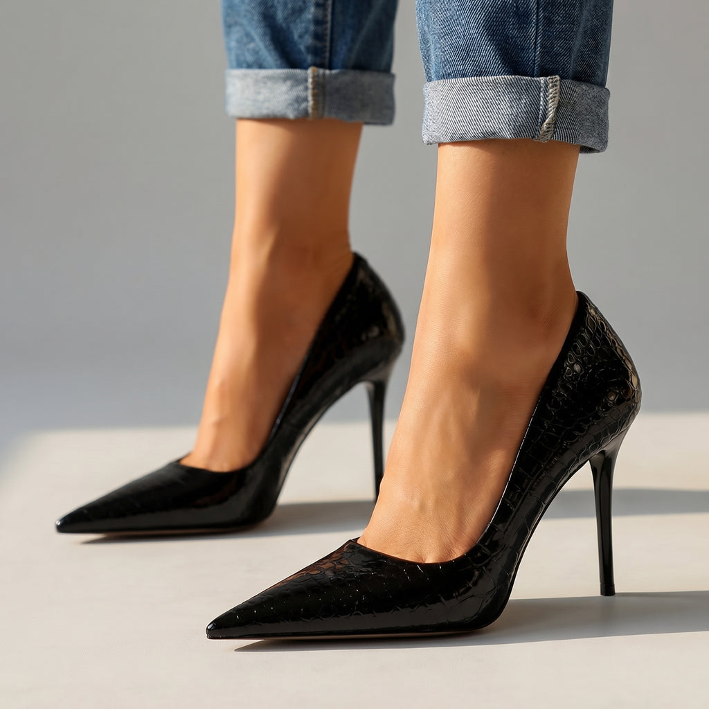 Selene Croc Pumps