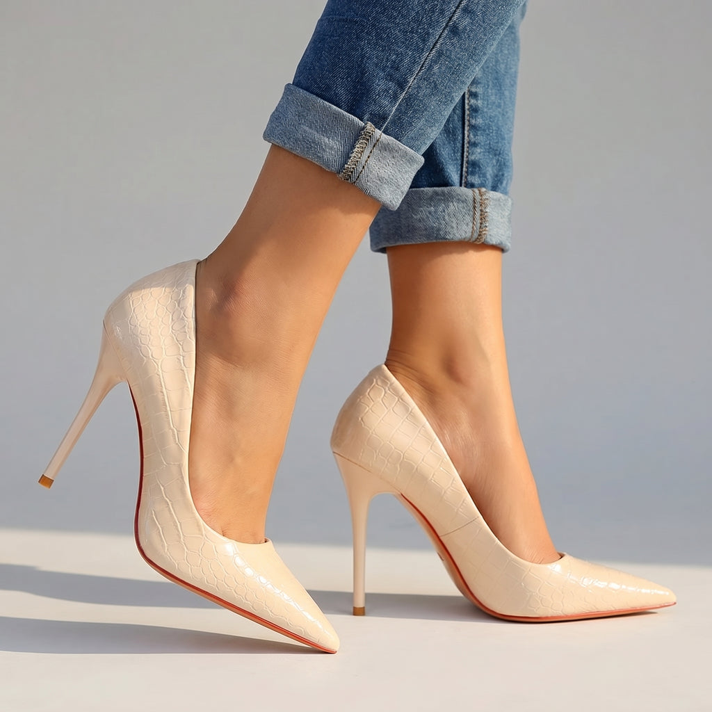 Selene Croc Pumps