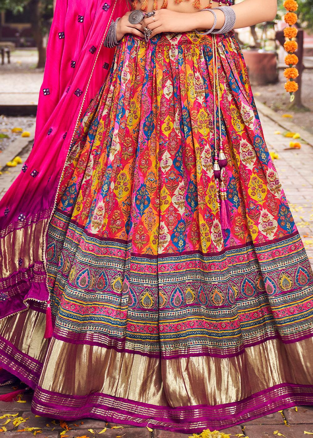 Shades Of Pink Ready to Wear Designer Silk Lehenga Choli - qivii